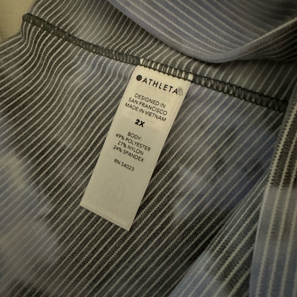 NWT Athleta Salutation Stash Pocket II Space Dye Blueish Gray Capri 2X - Picture 12 of 13